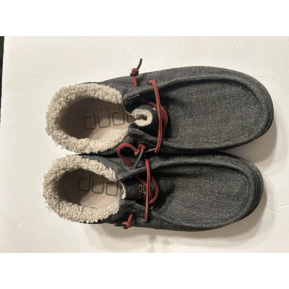 Hey Dude mens Wally Black Shell Slip On Fleece Lined Size 8 EU 41 - Picture 2 of 6